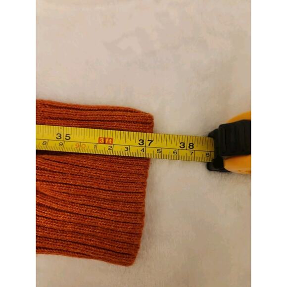 Chaps Sweater Mens 2XL Orange Elbow Pads Long Sleeve 1/4 Button Pullover Heavy - Picture 8 of 9